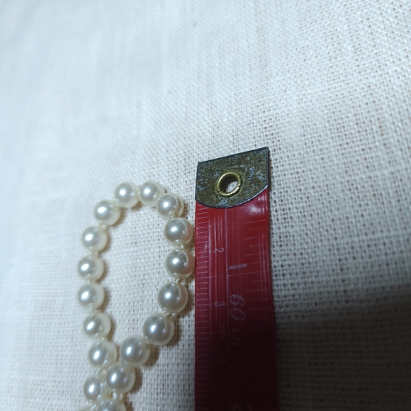 Vintage Pearl Necklace Glass Beaded Made In Japan  24" Hand Knot - Picture 7 of 9